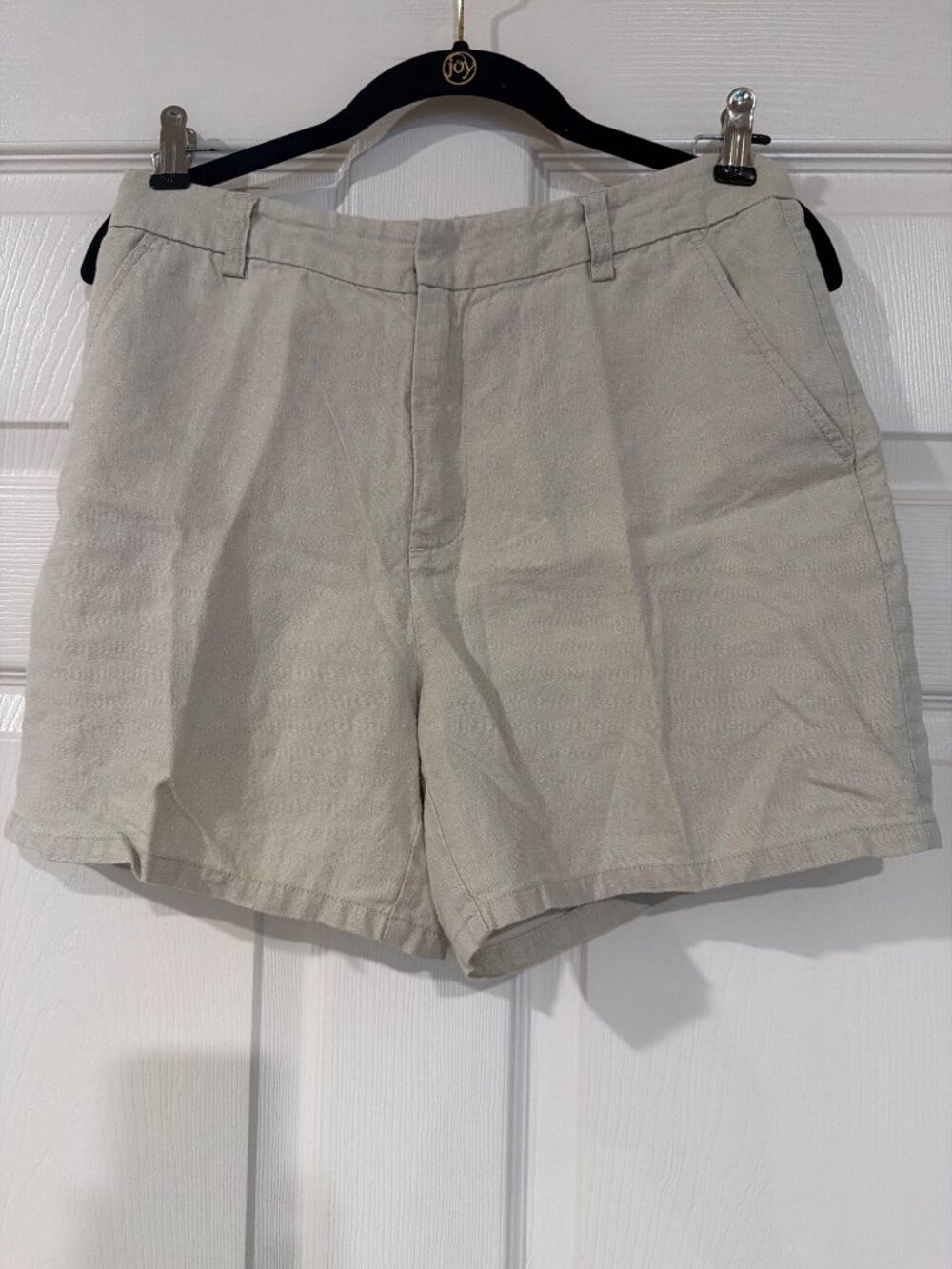Calvin Klein Beige Linen Shorts Size 6 Womens Casual Lightweight Summer Wear